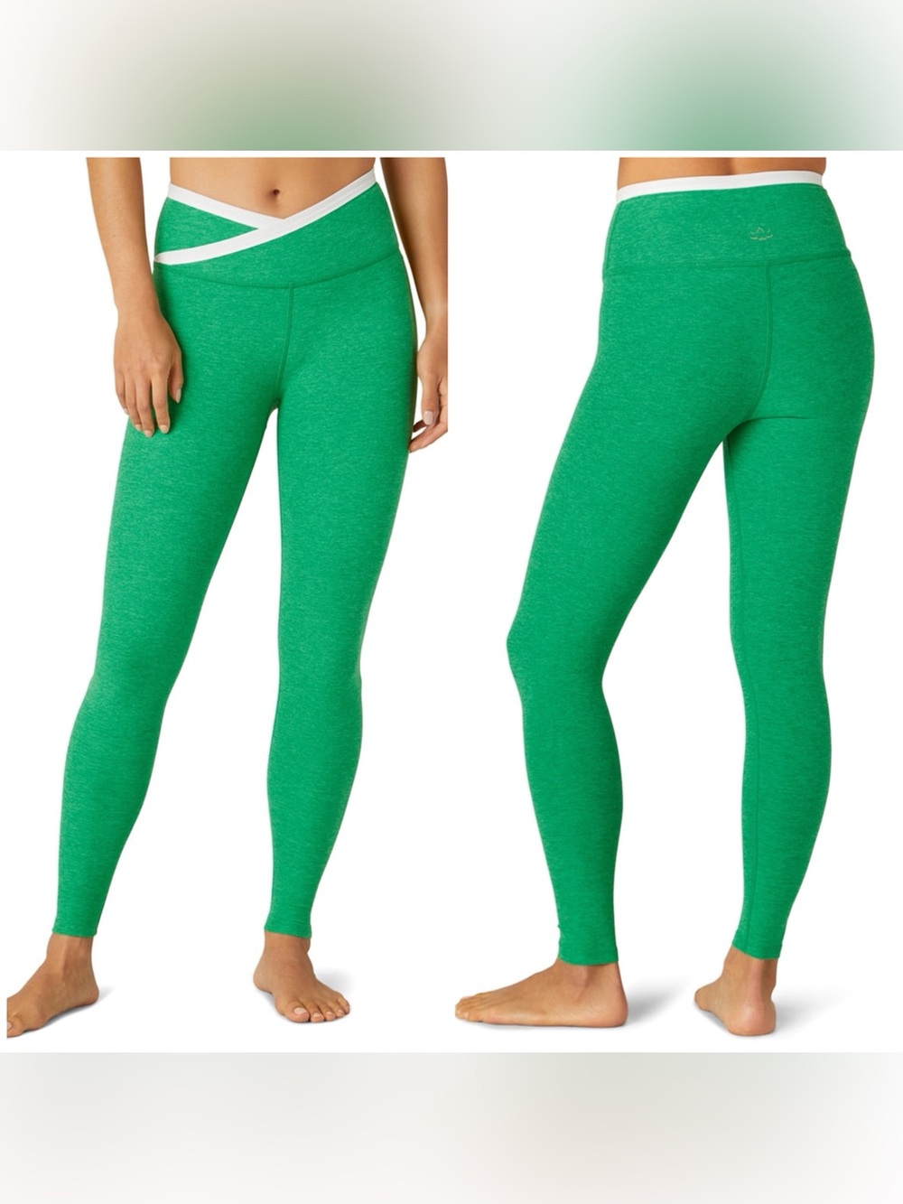 Beyond Yoga Spacedye High Rise Midi Leggings Green White Women’s Size Medium